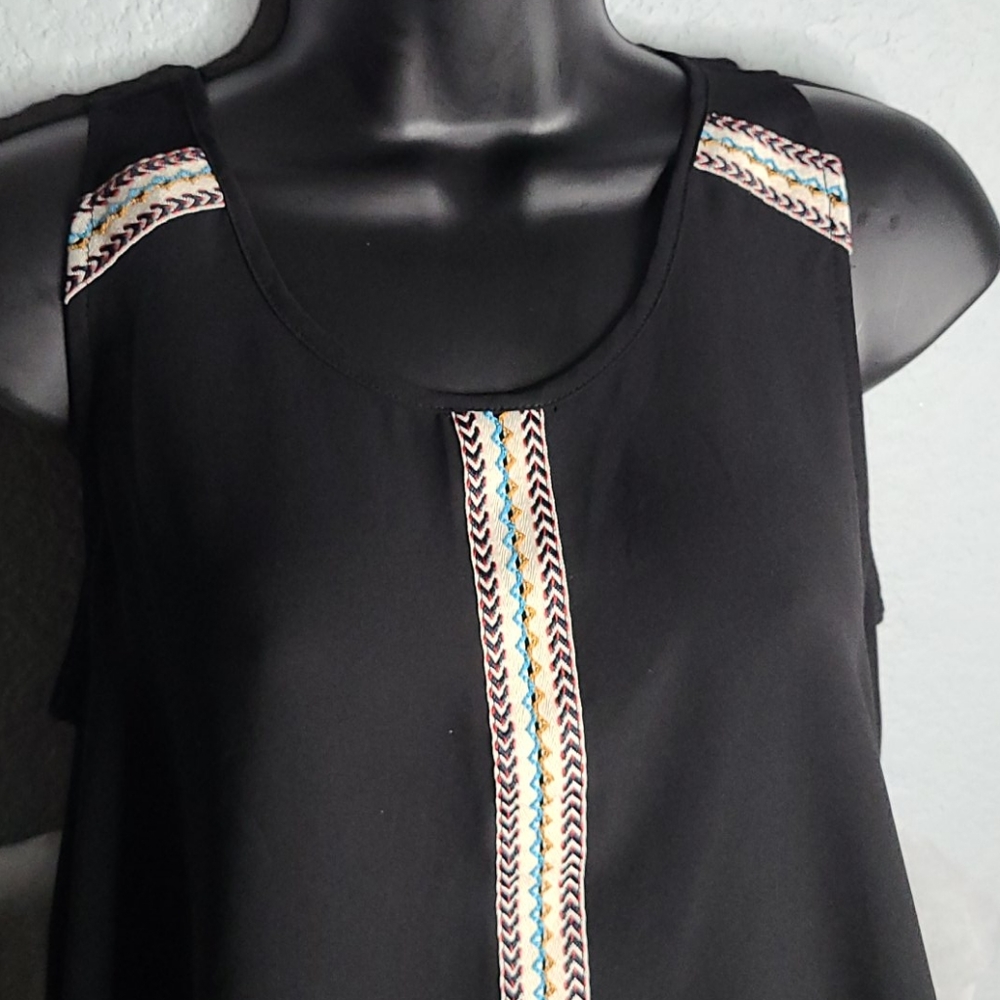 Lush Sheer Boho Aztec top Small